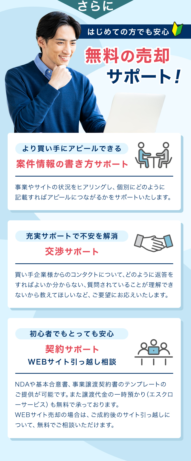 無料の売却サポート